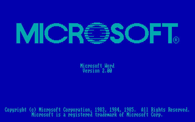 Microsoft Word 2.0 Splash Screen (1985)